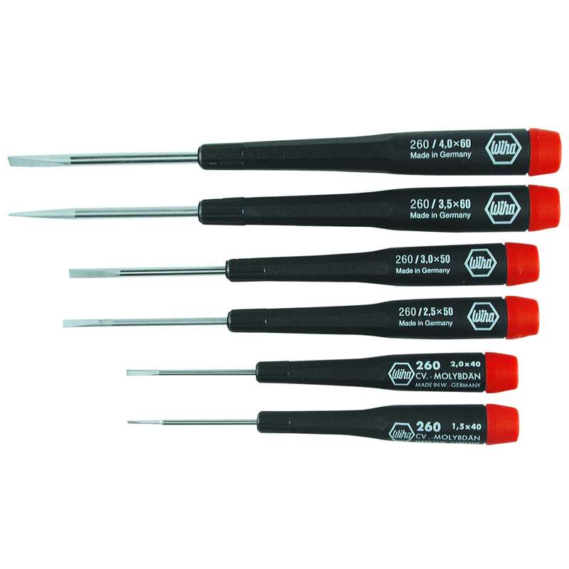 Screwdriver Set Slotted Precision Handle 6 Piece